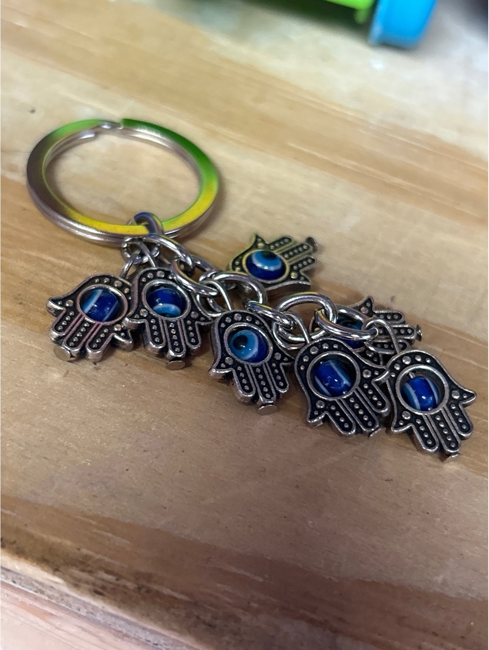 Hamsa Hand Evil Eye Charm Keychain